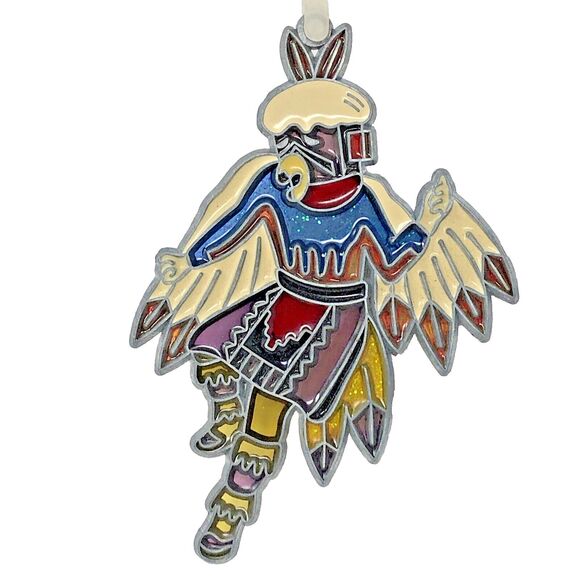 Suncatcher Kachina & Dream Catcher Native Acrylic Stained Glass VTG Set of 2 - Picture 4 of 11